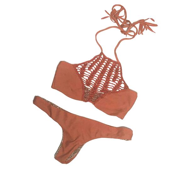 $220 Acacia Swim tankini Bikini Swimwear Panama 2pc Set Cheeky Sz Top P Bottom M - Picture 2 of 11